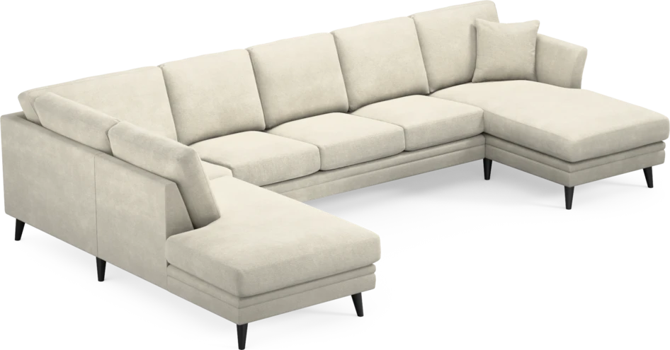Eden - 3-sits soffa med divan vänster och schäslong höger - Vit