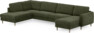 Bridge - 3-sits soffa med divan vänster och schäslong höger - Grön
