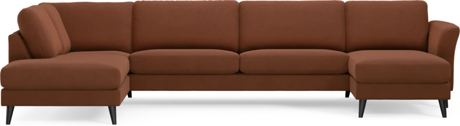 Bridge - 3-sits soffa med divan vänster och schäslong höger - Orange