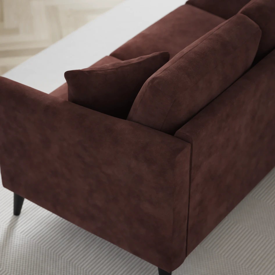Eden - 3-sits soffa svängd - Röd