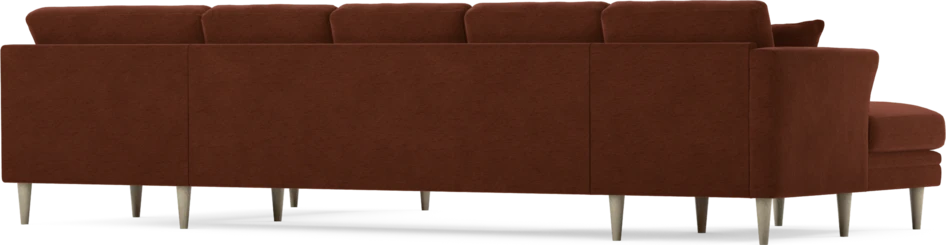 Eden - 3-sits soffa med schäslong vänster och divan höger - Orange