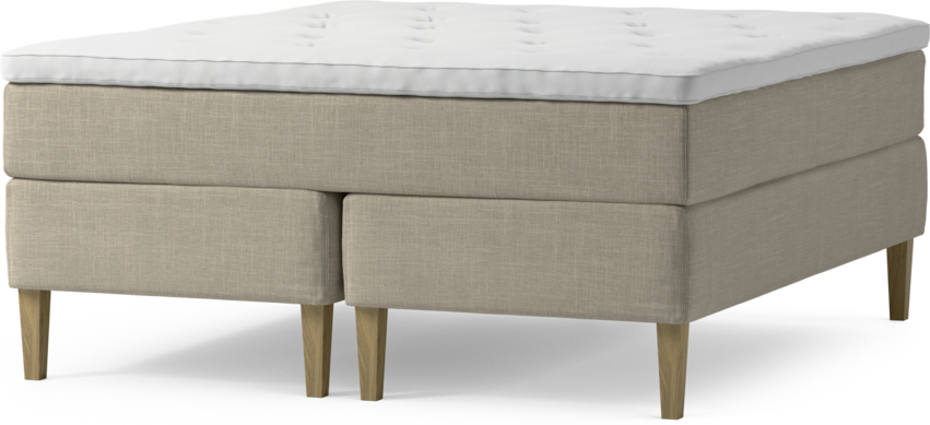 Delux Dream - Kontinentalsäng, dubbelsäng med bäddmadrass och sängben - Beige