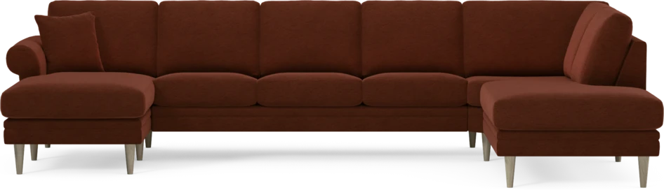 Eden - 3-sits soffa med schäslong vänster och divan höger - Orange