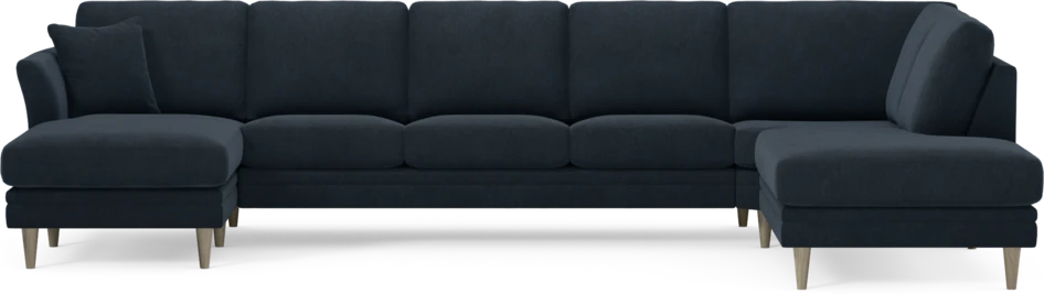 Eden - 3-sits soffa med schäslong vänster och divan höger - Blå