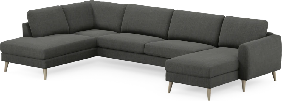 Bridge - 3-sits soffa med divan vänster och schäslong höger - Grå