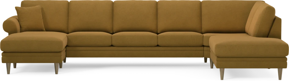 Eden - 3-sits soffa med schäslong vänster och divan höger - Gul