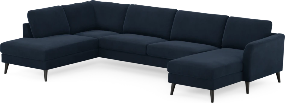 Bridge - 3-sits soffa med divan vänster och schäslong höger - Blå