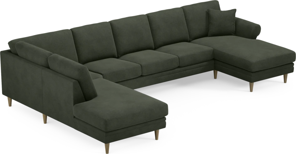 Eden - 3-sits soffa med divan vänster och schäslong höger - Grön