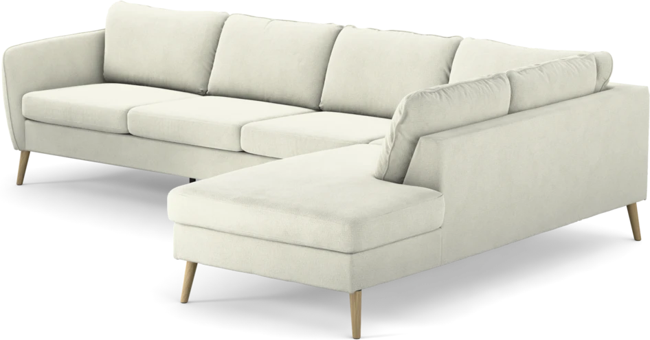 County - 3-sits soffa med divan höger - Vit