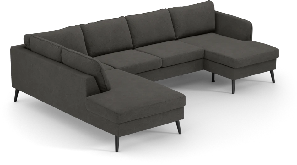 County - 3-sits soffa med divan vänster och schäslong höger - Brun
