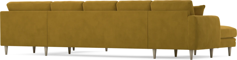 Eden - 3-sits soffa med schäslong vänster och divan höger - Gul