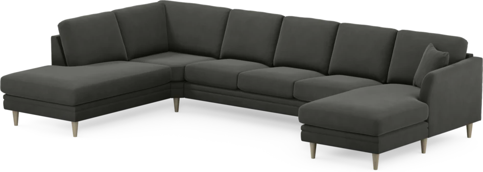 Eden - 3-sits soffa med divan vänster och schäslong höger - Grå