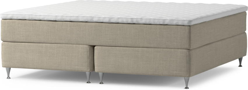 Delux Exclusive - Kontinentalsäng, dubbelsäng med bäddmadrass och sängben - Beige
