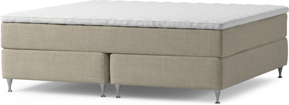Delux Exclusive - Kontinentalsäng, dubbelsäng med bäddmadrass och sängben - Beige