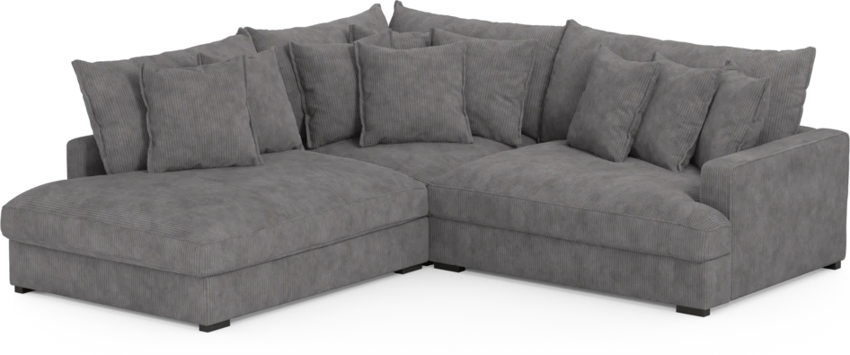 Rossi - 2-sits soffa med divan vänster - Grå