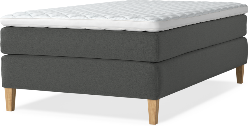 Delux Sense - Kontinentalsäng, enkelsäng 120 cm med bäddmadrass - Grå
