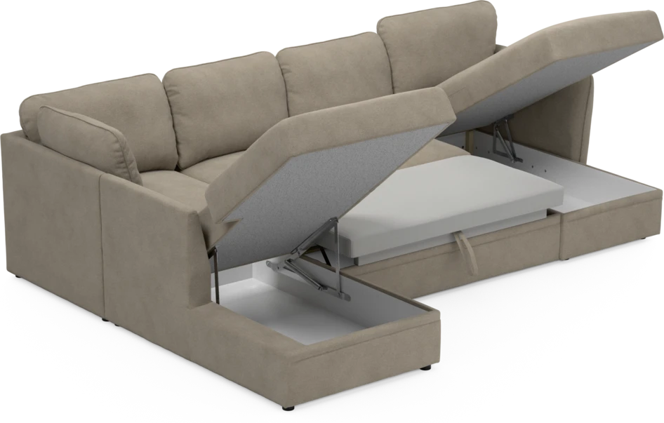 Öland - Bäddsoffa med divan vänster och schäslong höger - Beige
