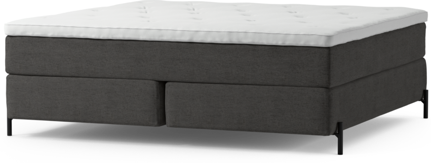 Delux Dream - Kontinentalsäng, dubbelsäng med bäddmadrass och sängben - Grå