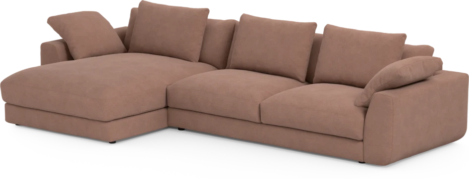 Amie - 3-sits med schäslong vänster - Rosa