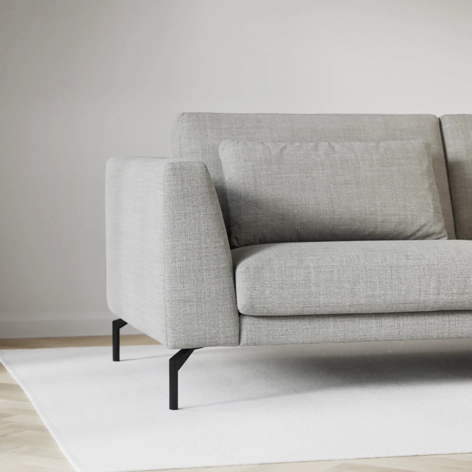 Willow - 4-sits soffa med divan vänster, fast klädsel - Grå