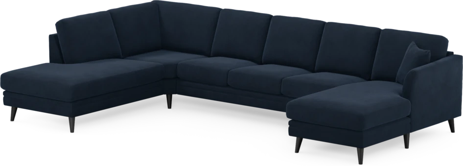 Eden - 3-sits soffa med divan vänster och schäslong höger - Blå