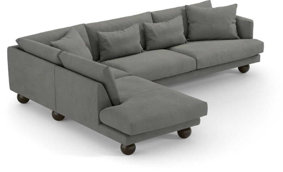 Harper - 3-sits soffa med divan vänster - Grå