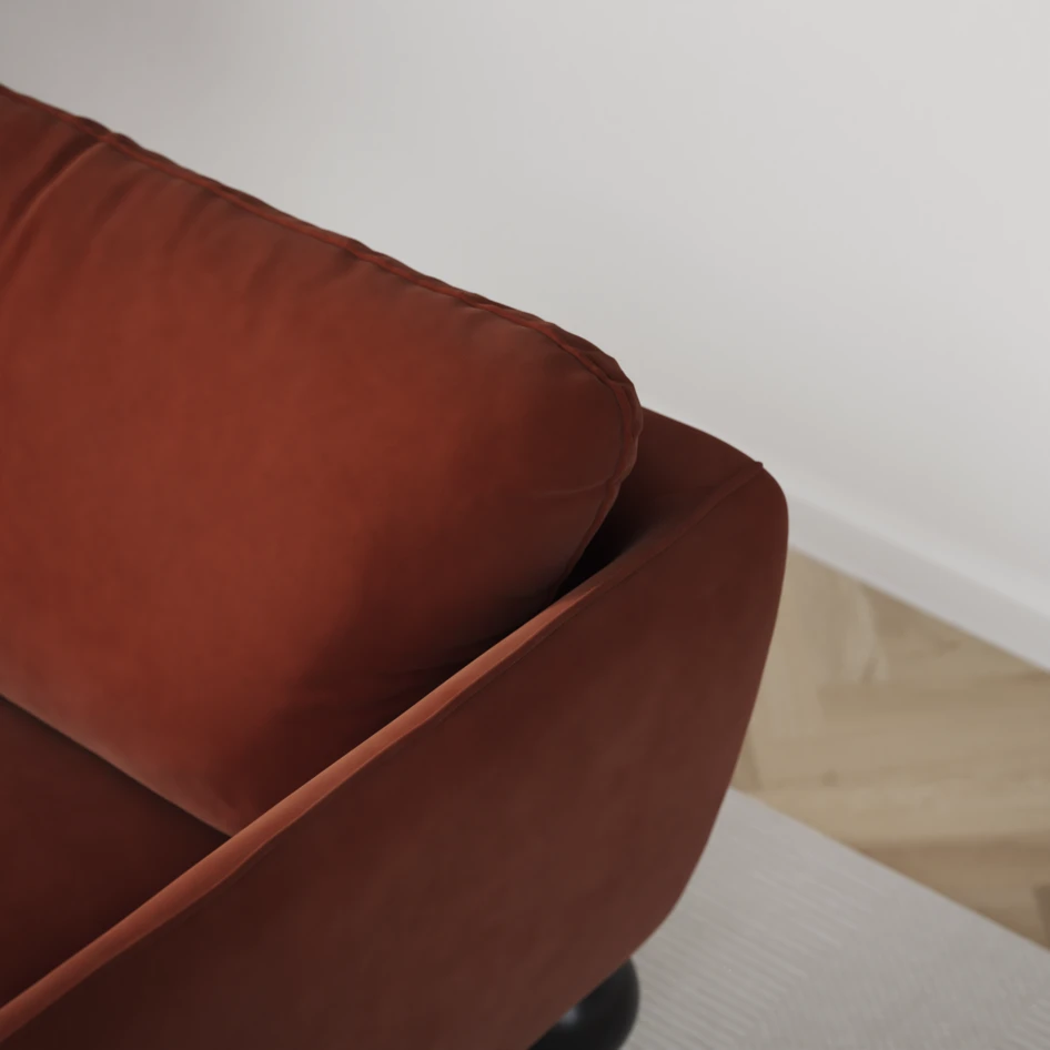 Madison - 2-sits soffa med divan vänster och schäslong höger - Röd