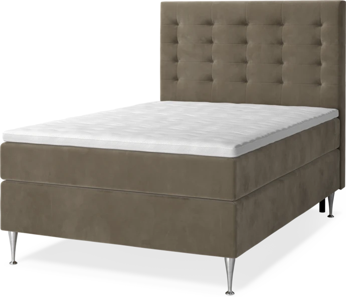 New York Supreme, Kontinentalsäng, enkelsäng med bäddmadrass, sängben och sänggavel trensad