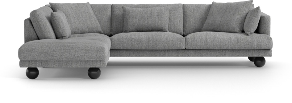 Harper - 3-sits soffa med divan vänster - Grå