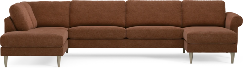 Bridge - 3-sits soffa med divan vänster och schäslong höger - Orange