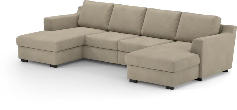 Friday - 2-sits soffa med två schäslonger - Beige