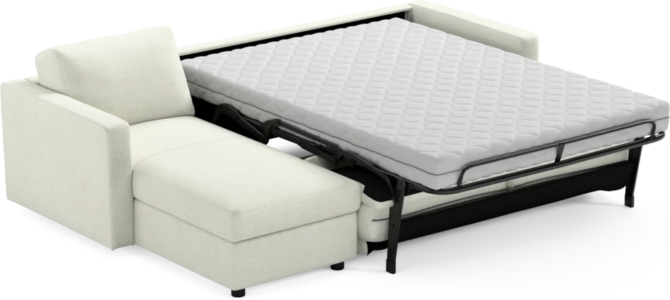 Lindö - Bäddsoffa 2,5-sits med schäslong, vändbar - Vit