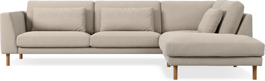 Willow - 3-sits soffa med divan höger, fast klädsel - Beige