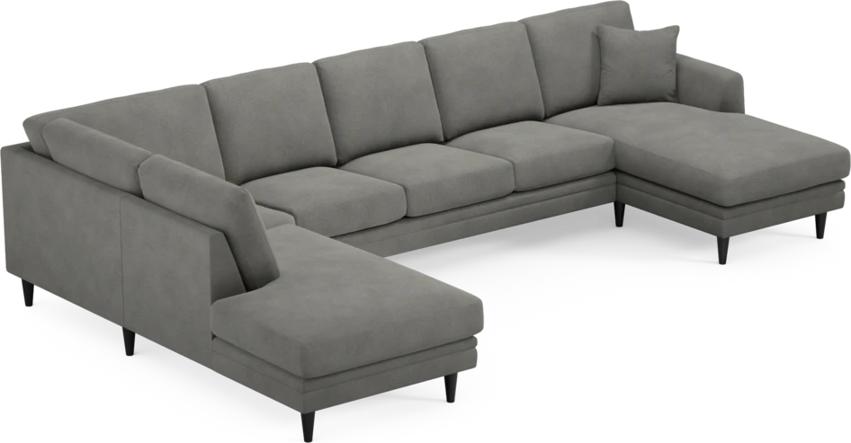 Eden - 3-sits soffa med divan vänster och schäslong höger - Grå