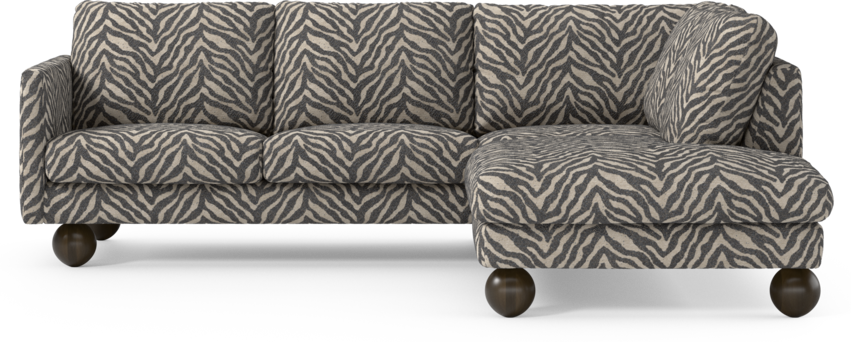 Madison Lux - 2-sits soffa med divan höger - Svart