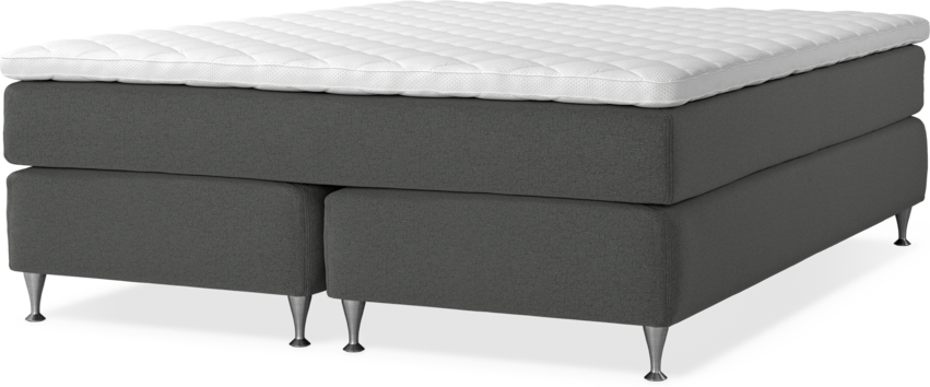 Delux Sense - Kontinentalsäng, dubbelsäng med bäddmadrass - Grå