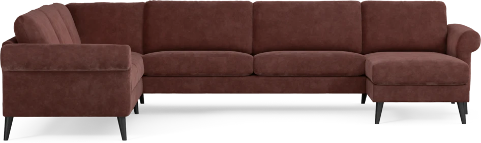 Bridge - Hörnsoffa, 2+3-sits med schäslong höger - Röd