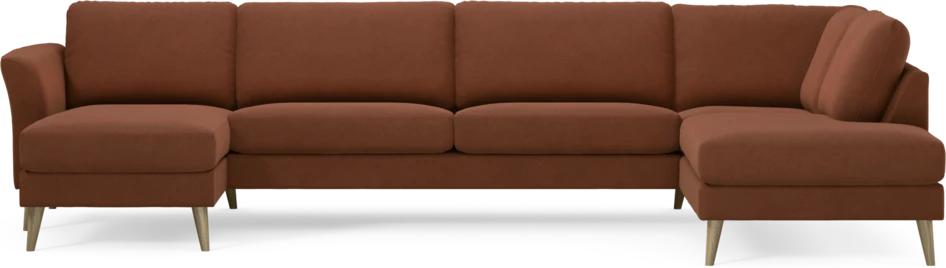 Bridge - 3-sits soffa med schäslong vänster och divan höger - Orange