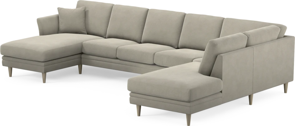 Eden - 3-sits soffa med schäslong vänster och divan höger - Brun