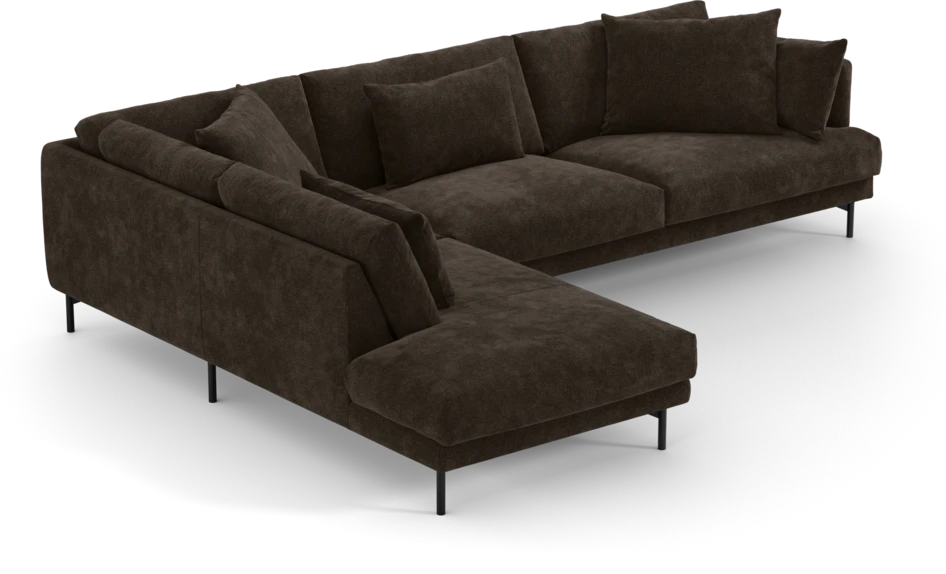 Harper - 3-sits soffa med divan vänster - Brun