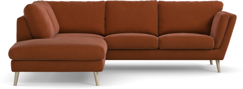 Madison Lux - 2-sits soffa med divan vänster - Röd