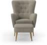 Cordelia - Fåtölj med fotpall - Beige