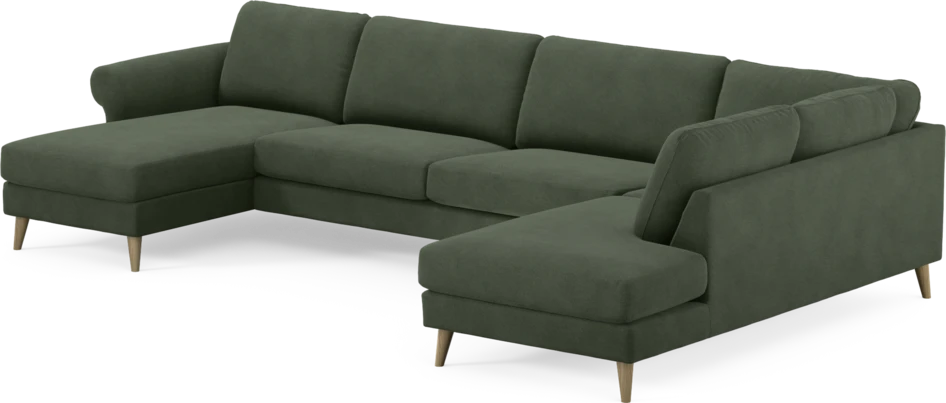 Bridge - 3-sits soffa med schäslong vänster och divan höger - Grön