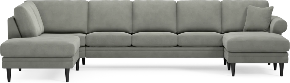 Eden - 3-sits soffa med divan vänster och schäslong höger - Grå