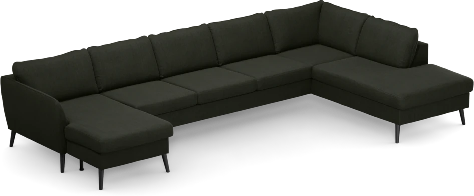 County - 4-sits soffa med schäslong vänster och divan höger - Grön