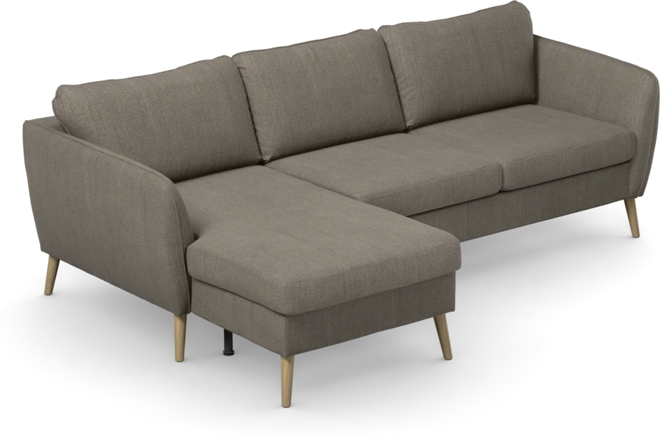 County - 3-sits soffa med flyttbar schäslong - Brun