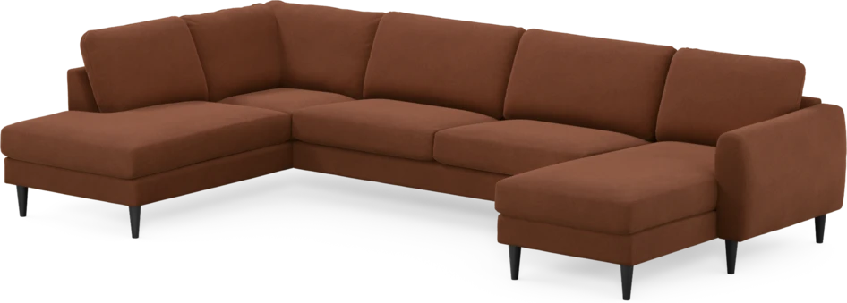 Bridge - 3-sits soffa med divan vänster och schäslong höger - Orange