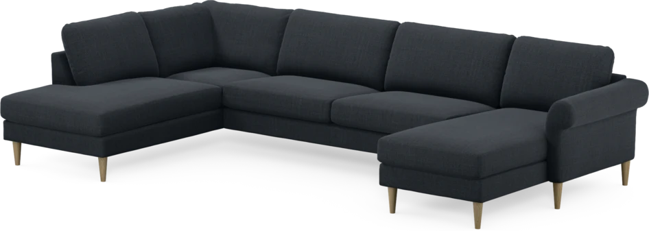 Bridge - 3-sits soffa med divan vänster och schäslong höger - Blå