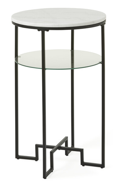 Parga - Sidobord, Ø 45, H 70 cm - Vit
