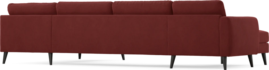 Bridge - 3-sits soffa med schäslong vänster och divan höger - Röd